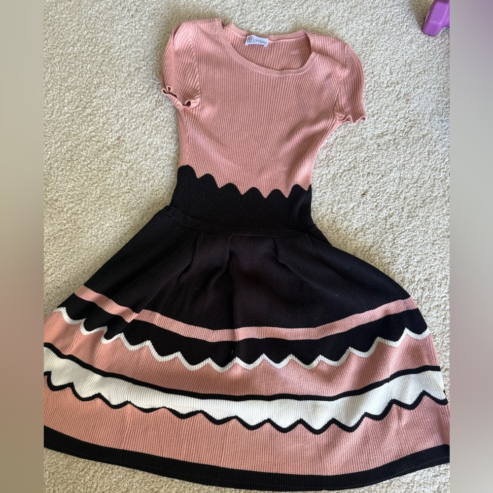 RED Valentino Blush Ribbed Knit Top